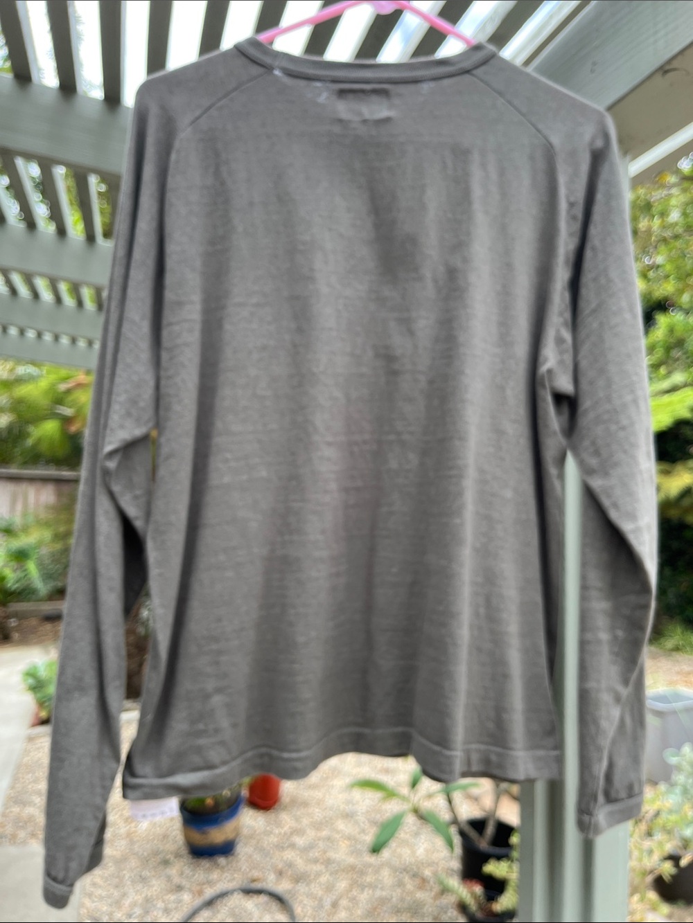 Sunray 100% Cotton Long-Sleeve Crewneck Gray Olive Size M/L - Picture 4 of 6
